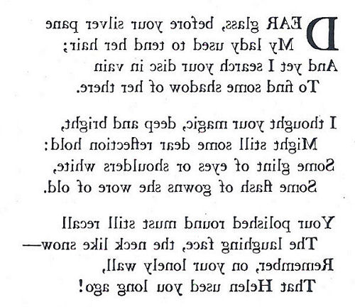 To a Discarded Mirror (original)